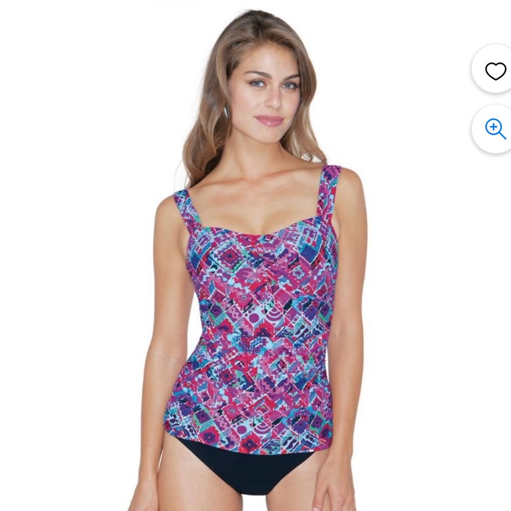 Profile‎ by Gottex 2015 Mardi Gras Underwire Tankini Top in Multi.